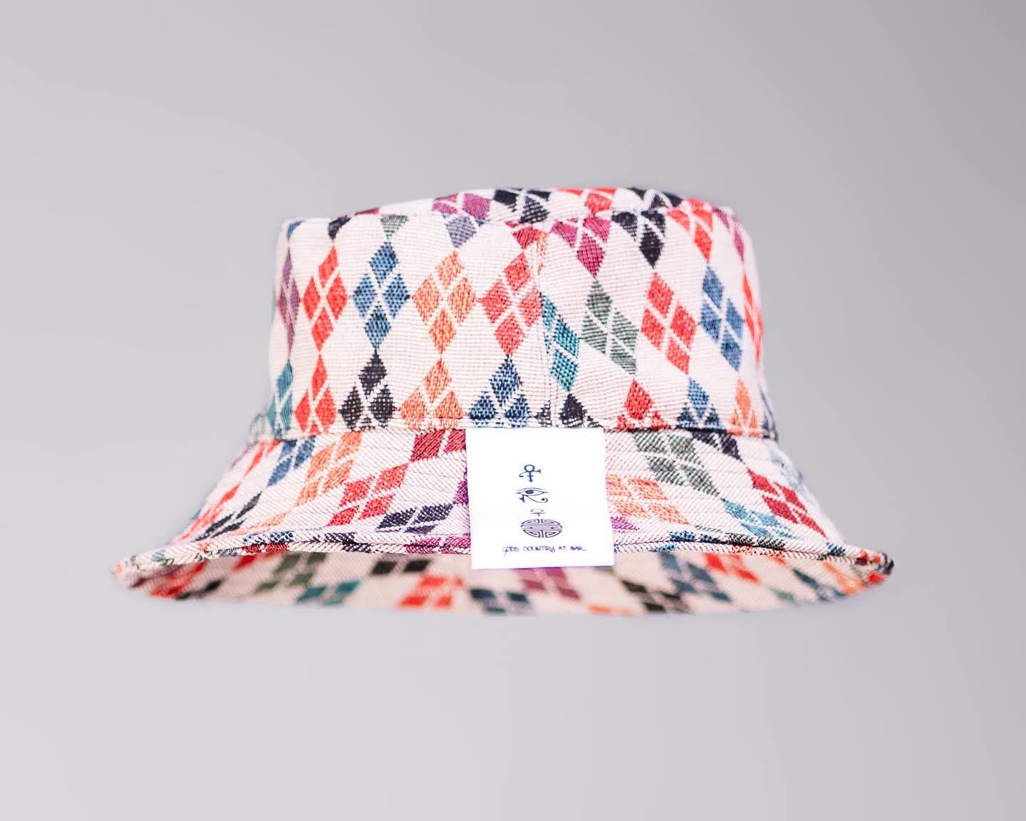 Umqhele bucket hat in Harlequin print